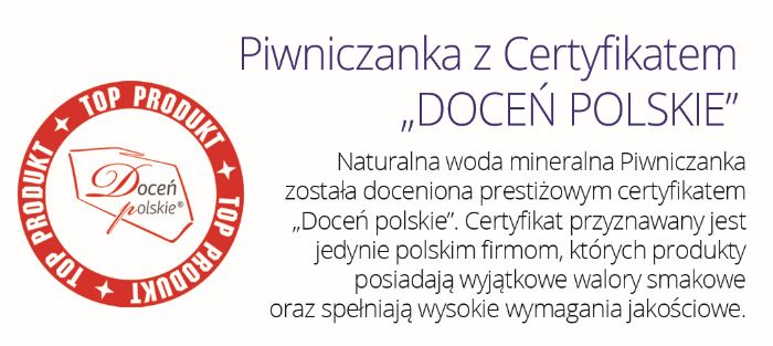 piwniczanka certyfikat "Doceń Polskie"