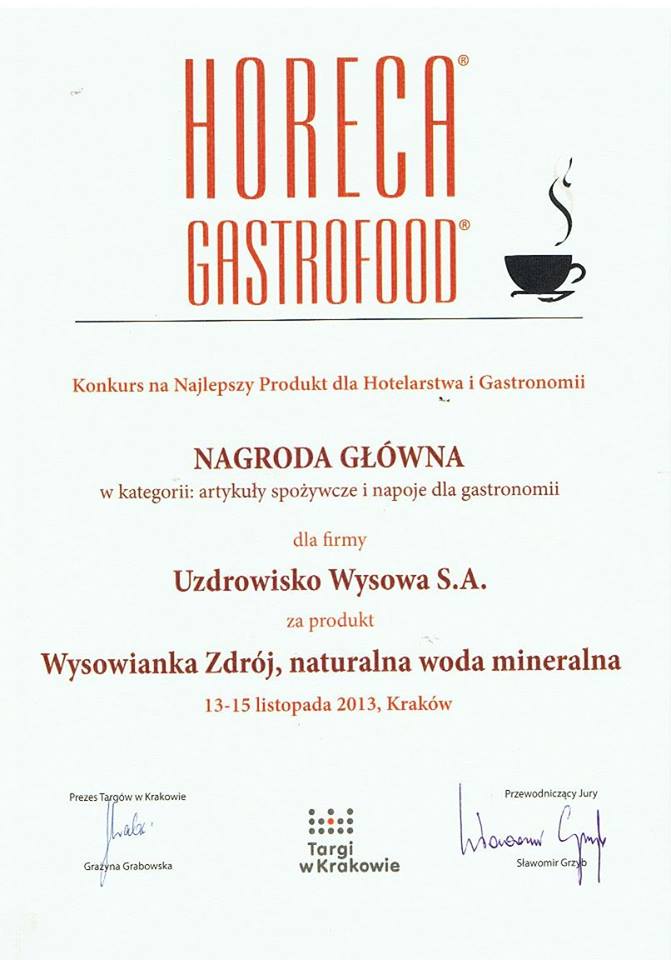 Nagroda Wysowianka GastroFood 2013